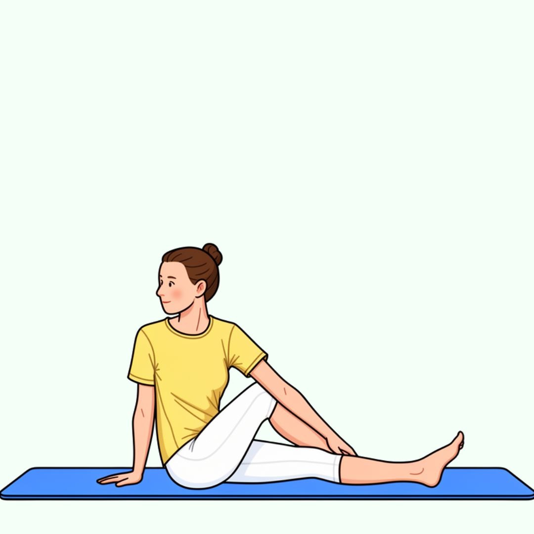 Half spinal twist (Ardha Matsyendrasana)
