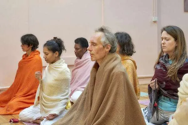 Group meditation in Paris