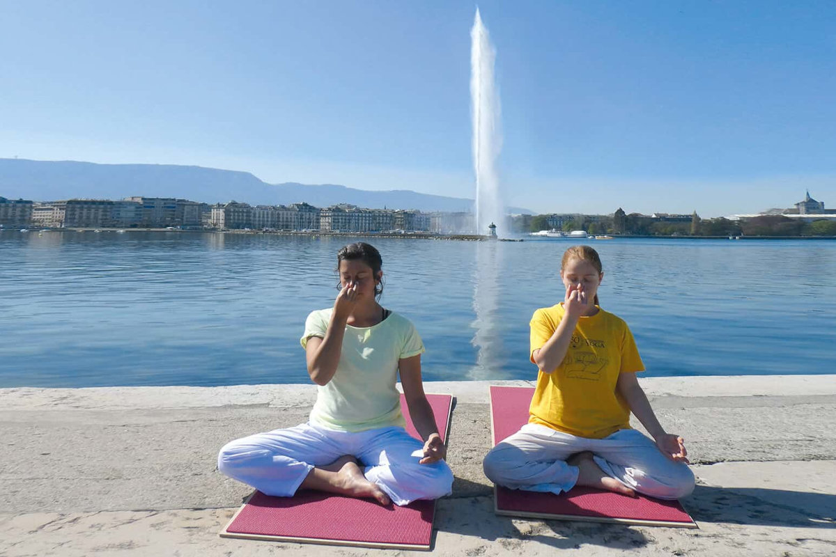 Pranayama on Geneva lake