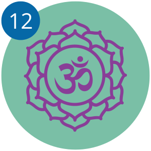 Crown chakra with Om symbol
